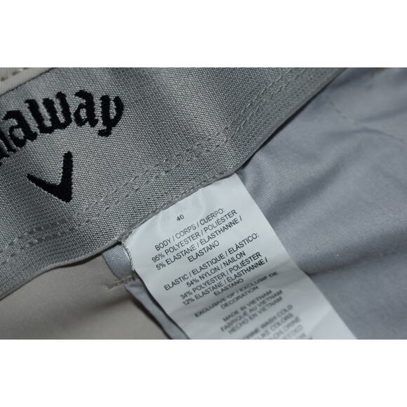 Callaway Golf Shorts Mens Size 40 Wicking Performance Polyester Blend Tan NEW - Picture 5 of 6